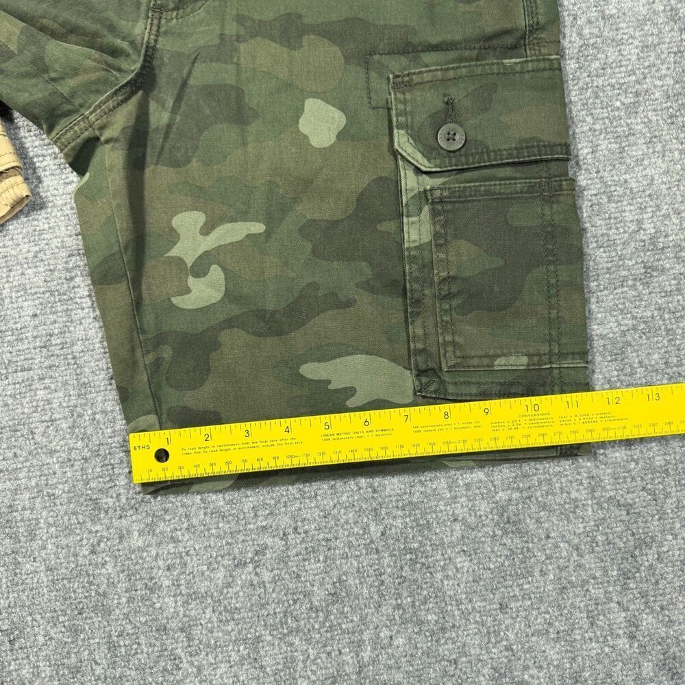 Lee Cargo Shorts Mens 30 Khaki Green Camo Active Stretch Motion Flex - Picture 7 of 10